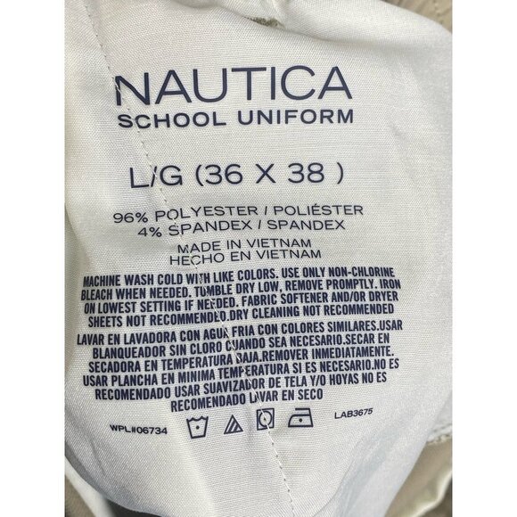 Nautica Mens School Uniform Khaki Shorts Tan Drawstring Pockets Stretch L New - Picture 5 of 5